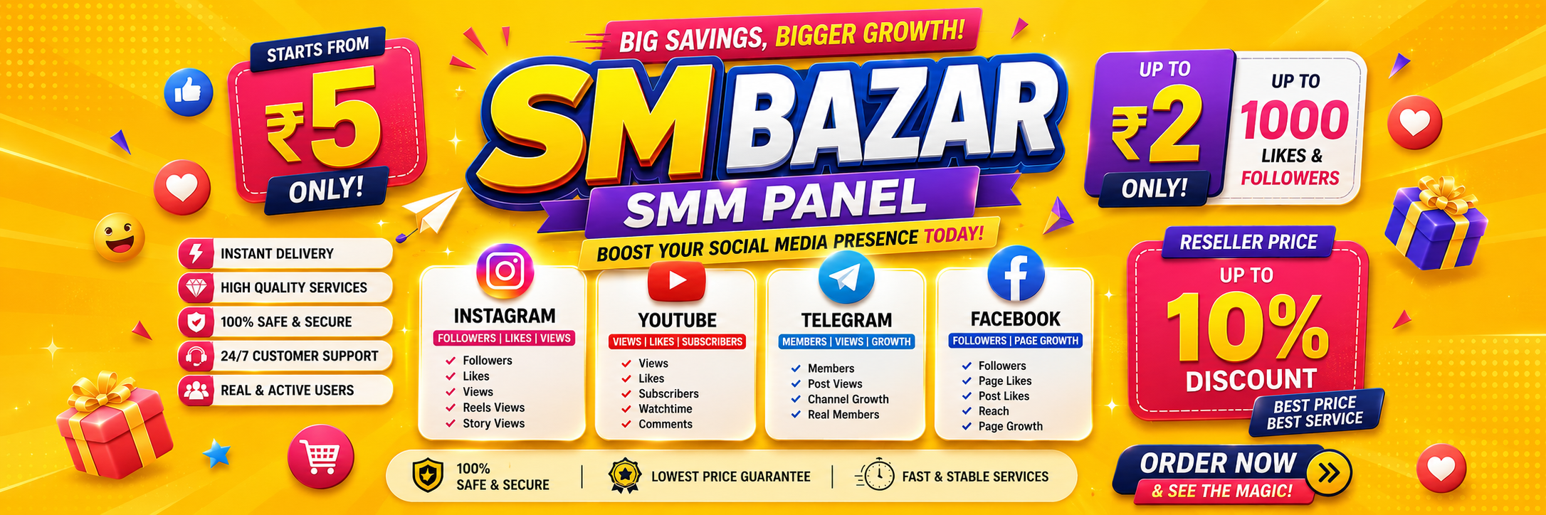 Social Bazar SMM Mega Offer - 1